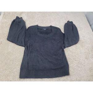 American Eagle Fuzzy Pullover Sweater‎ Women's Lightweight Sweater Size M Gray